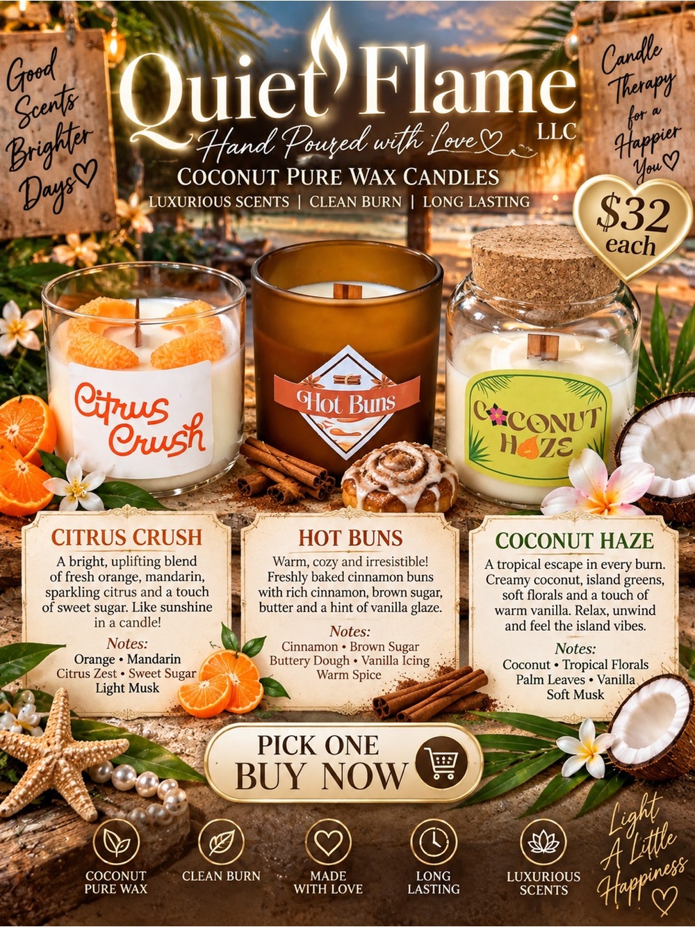 Quiet Flame Pick One Candle 🕯️🧜♀️ BUY NOW PRICE 4 ONE